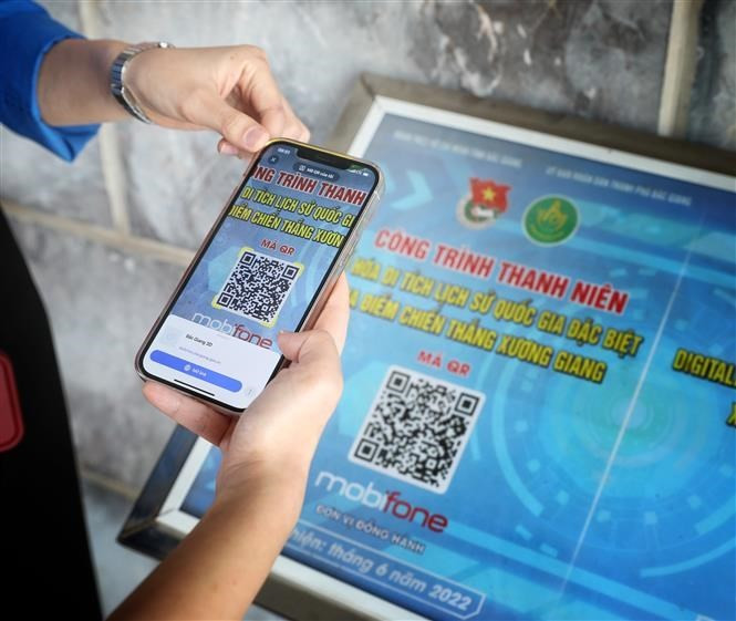 扫码了解北江省的历史遗迹。图自越通社