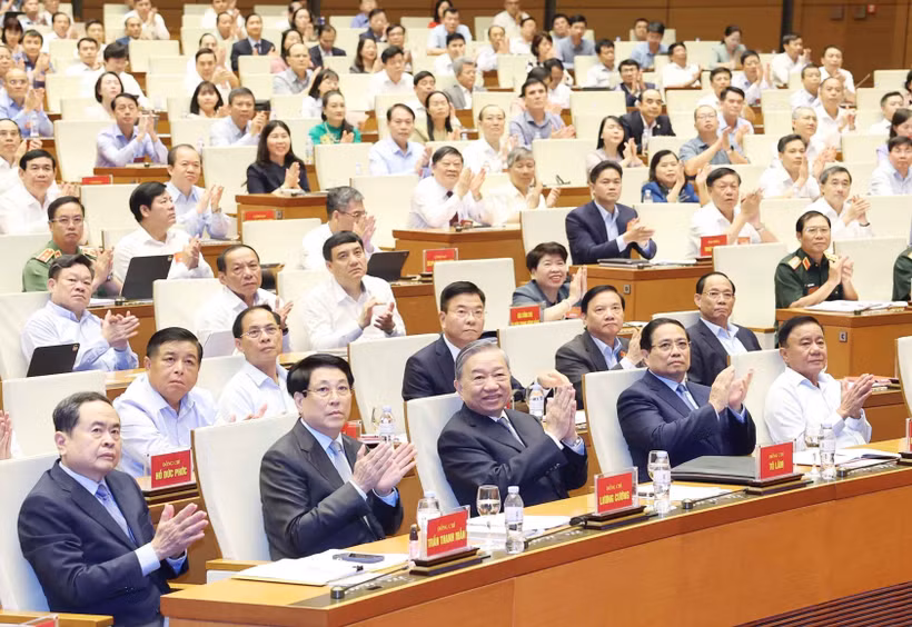 苏林总书记和各位领导代表出席会议。图自越通社