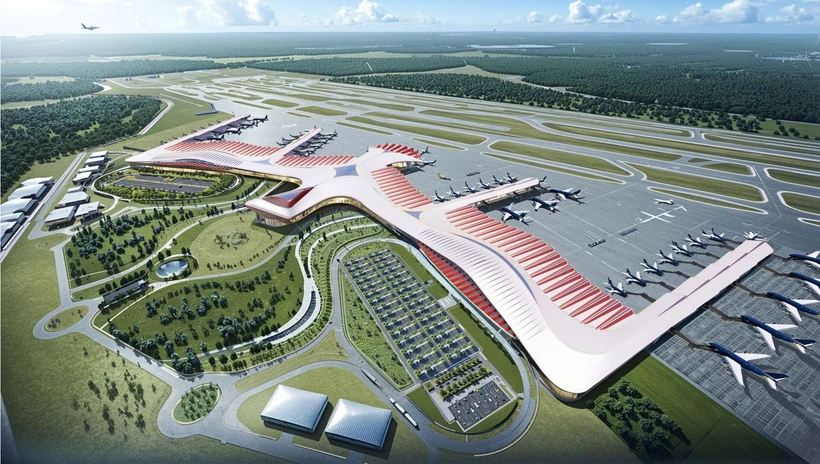 富国国际航空港的效果图。图自越通社