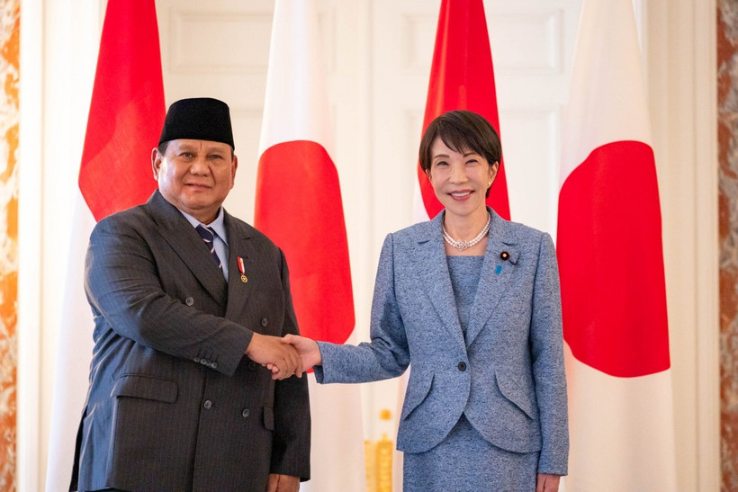 日本首相高市早苗与与印度尼西亚总统普拉博沃·苏比安托。图自https://mekongasean.vn/