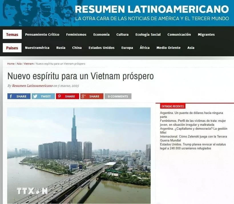 阿根廷Resumen Latinoamericano网站刊登的文章。（屏幕截图）