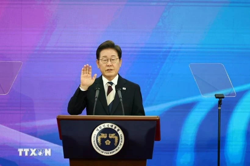 李在明当选为大韩民国第21任总统。图自越通社