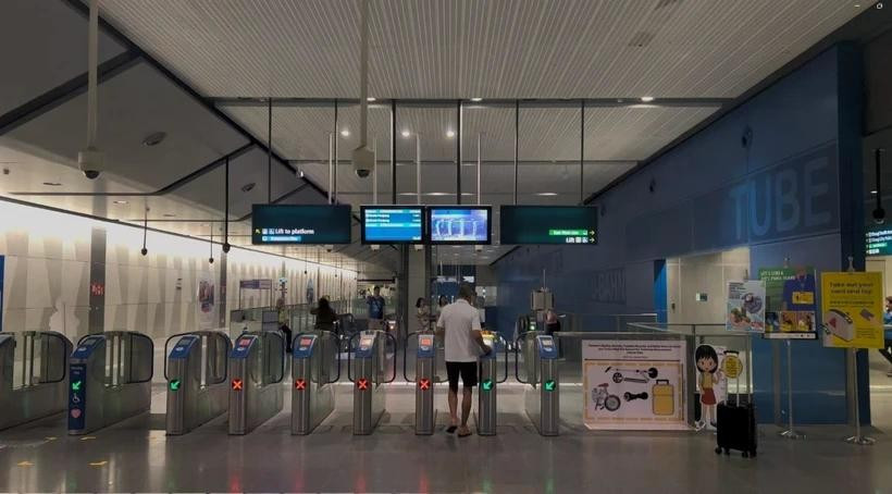 新加坡的一个地铁站。图自越通社