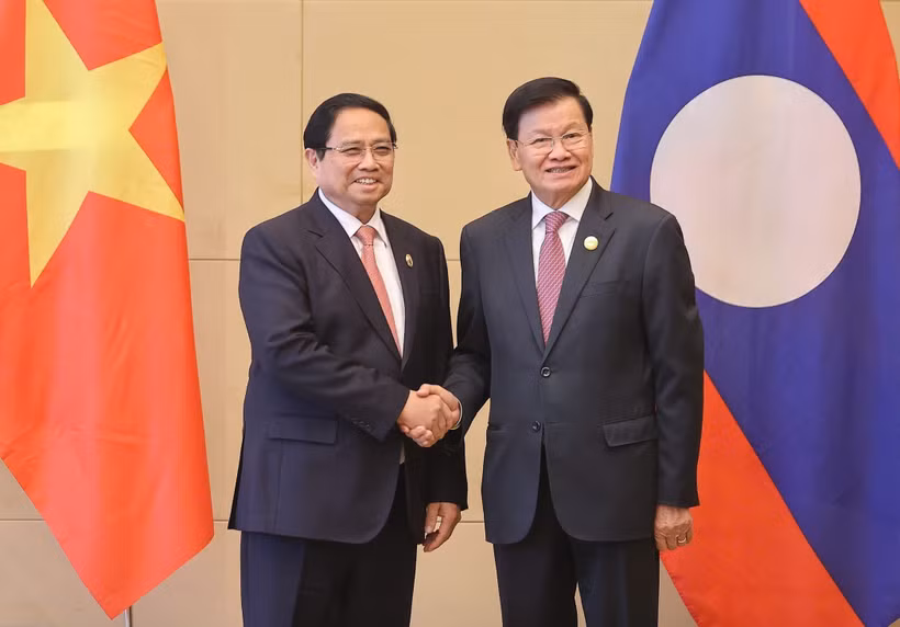 范明政总理会见老挝人民革命党中央总书记、国家主席通伦。图自越通社