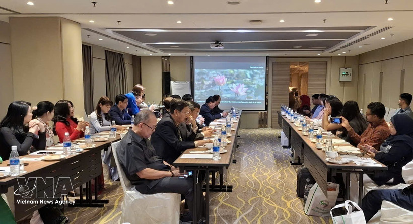 越南九龙江三角洲旅游促进会议现场。图自越通社