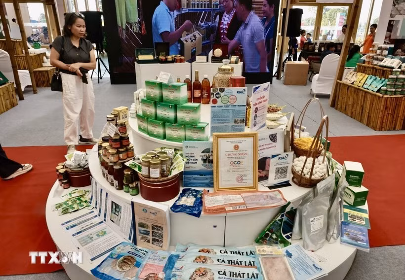 消费者在选购产品时，越来越关注 OCOP 标识、溯源信息、保质期以及食品安全认证。图自越通社