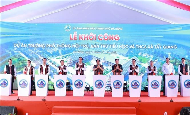 范明政出席开工仪式。图自越通社
