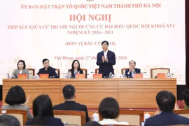 第10号选举单位与选民见面会现场。河内市人民委员会供图