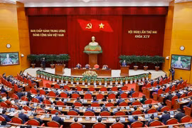 越南共产党第十四届中央委员会第二次全体会议进入第二个工作日。图自越通社