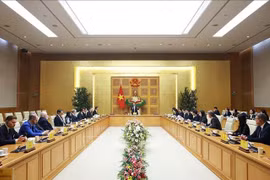 越南政府总理范明政与瑞士及欧洲企业代表团举行工作会谈