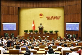 在越南第十五届国会第九次会议上，在座的470名国会代表（占总代表人数的98.33%）全票通过《关于修改、补充〈越南社会主义共和国宪法〉若干条款的决议》。图自越通社