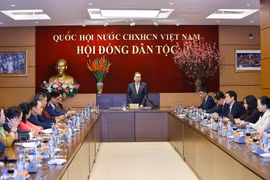 南国会主席陈青敏在国会大厦同民族委员会就2026年重点任务举行工作座谈。图自越通社
