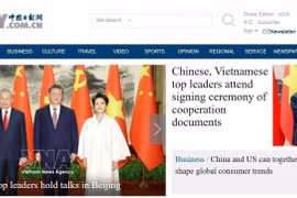 中国媒体广泛报道越共中央总书记、国家主席苏林与中国领导人会谈会见活动