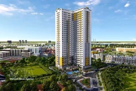 附图：图自越通社由BCONS集团作为投资方，位于胡志明市的公寓楼。