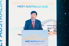越南外交部副部长阮孟强在活动上发表讲话。越南外交部供图