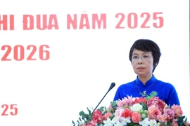 越通社社长武越庄发表讲话。图自越通社