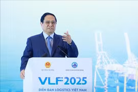 范明政在论坛上发表讲话。图自越通社