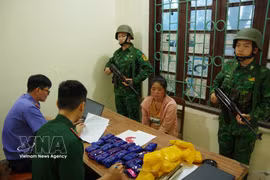 嫌疑人炉氏香被当场抓获。图自越通社