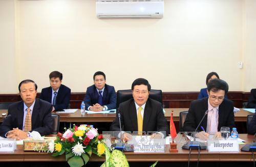 出席第三次越老外交部长级政治磋商的越南代表团（图片来源：越通社）