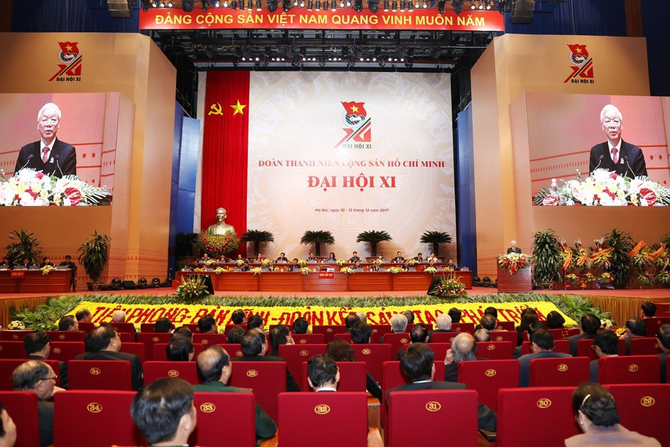 越共中央总书记阮富仲在大会上发表讲话。（图片来源：越通社）