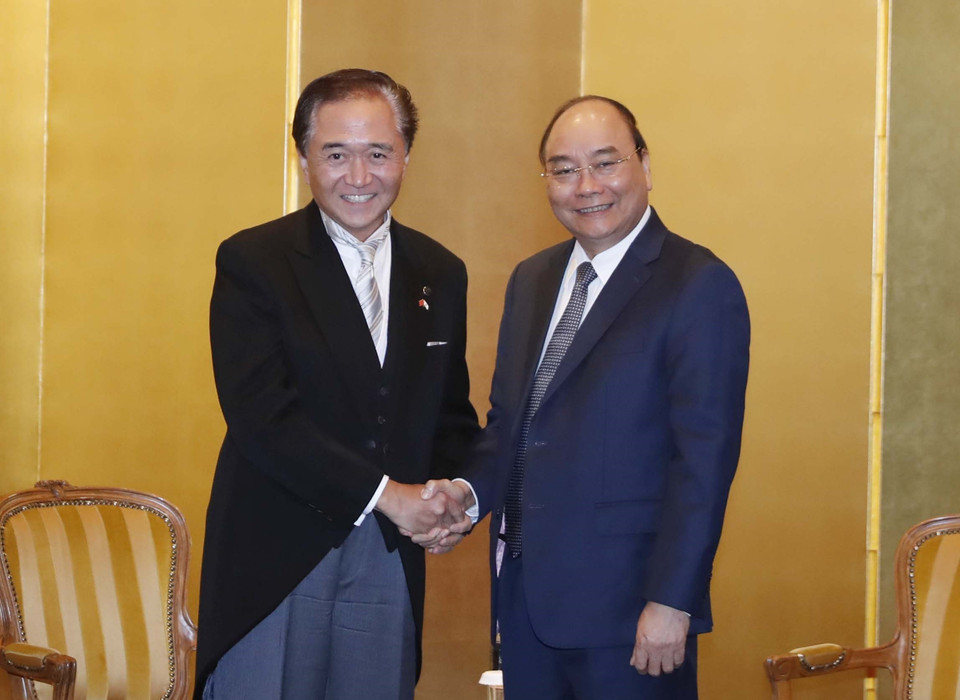 阮春福会见神奈川县知事黑岩佑治。图自越通社