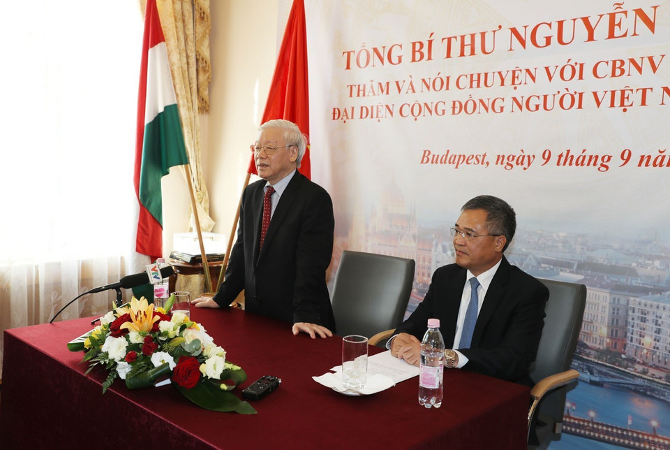 阮富仲发表讲话。越通社记者 智勇 摄