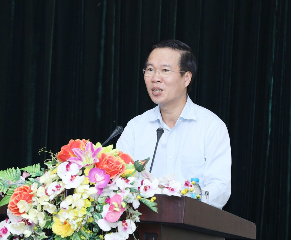 中央宣教部部长武文赏在会上发表演讲 图自越通社