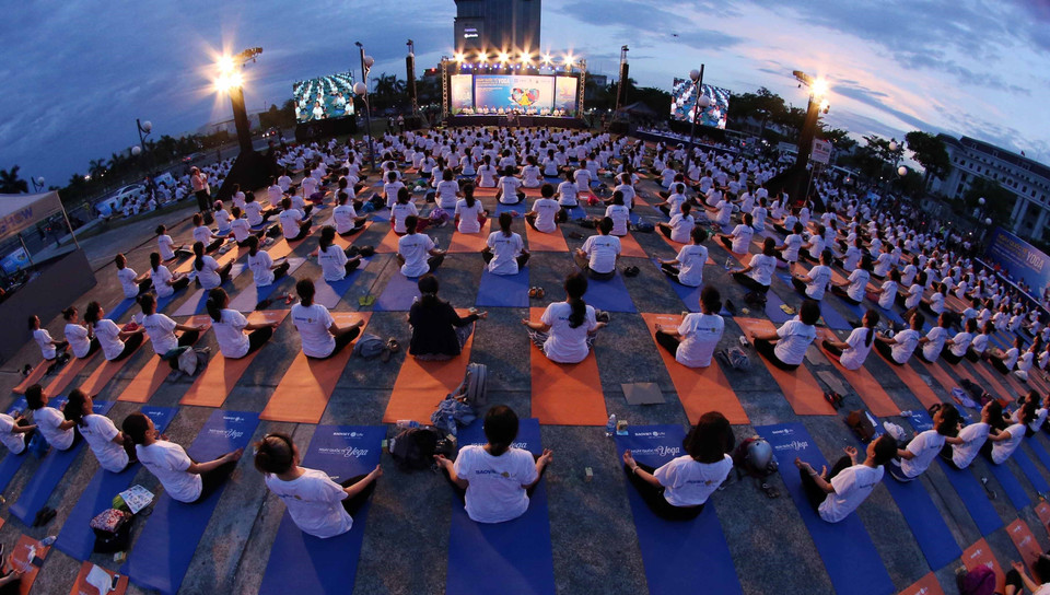 此次活动旨在传递出积极向上的生活方式，养成经常锻炼身体的习惯，改善心灵的平衡感，缓解生活压力。越通社记者陈黎林 摄
