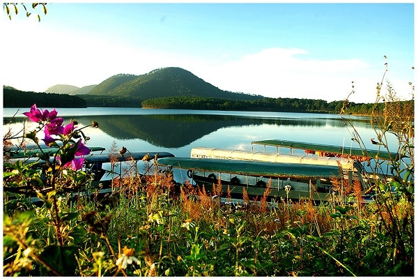 泉林湖泊的安静景色（图片来源：越南边防报）