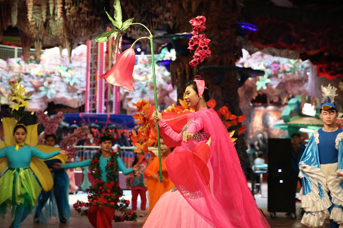 桃铃花、绣球花、向阳葵在明媚的阳光下展示魅力（图片来源：vnexpress.net）