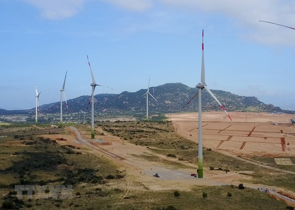 宁顺省美定风力发电厂已正式加入国家电网。越通社记者公署 摄 