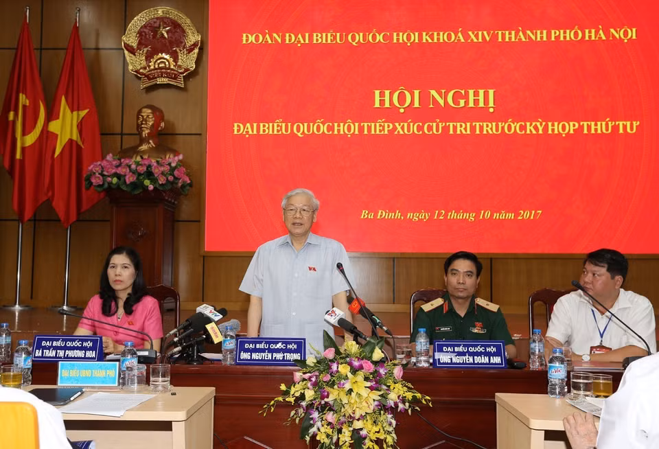 越共中央总书记阮富仲在会上发表讲话。（图片来源：越通社）