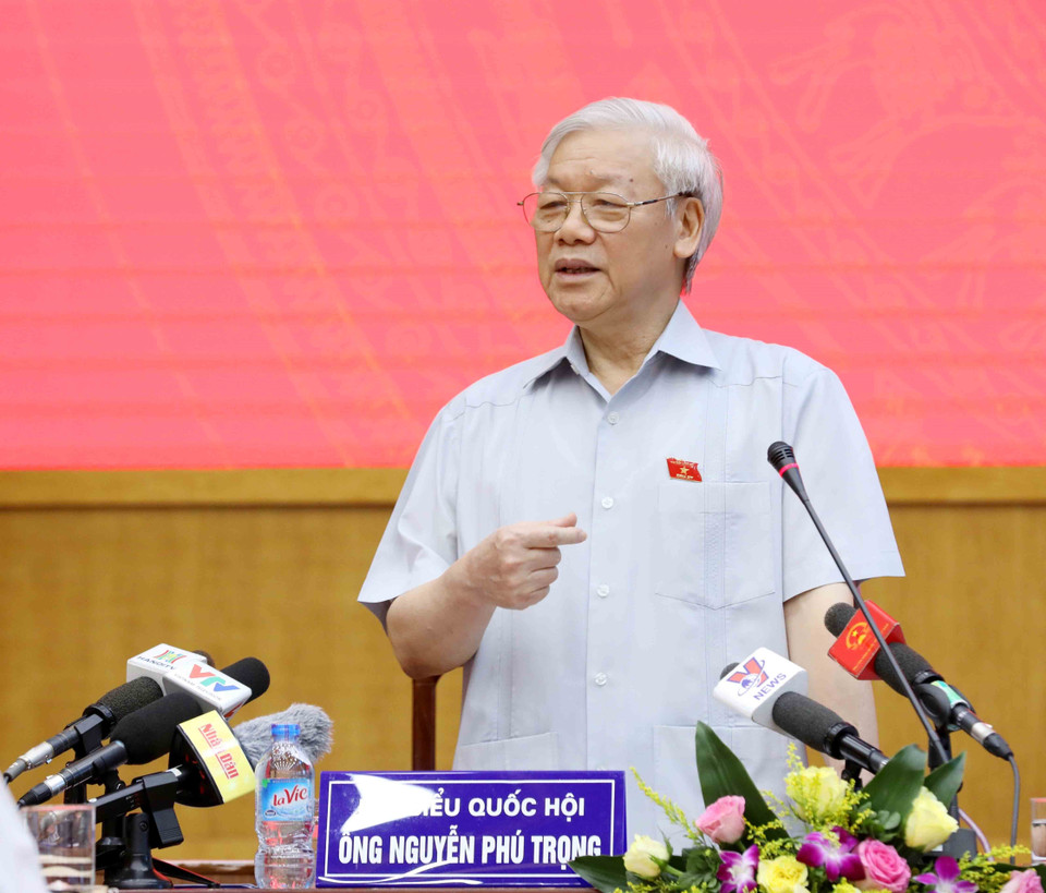 越共中央总书记阮富仲在会上发表讲话。（图片来源：越通社）