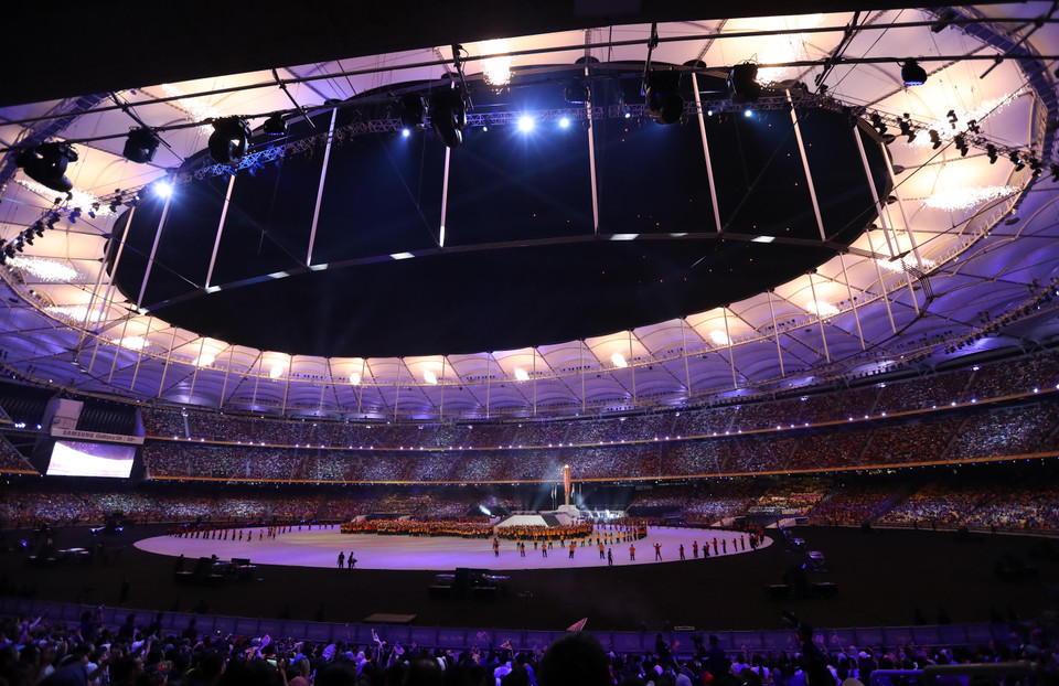 ##s###第29届东南亚运动会闭幕式场景。（图片来源：越通社） 