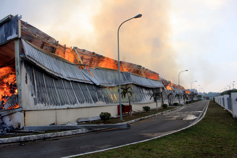 火灾现场。越通社记者 文德 摄 