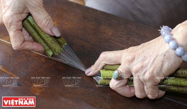 藕丝是从荷藕拉出来的 图自越通社