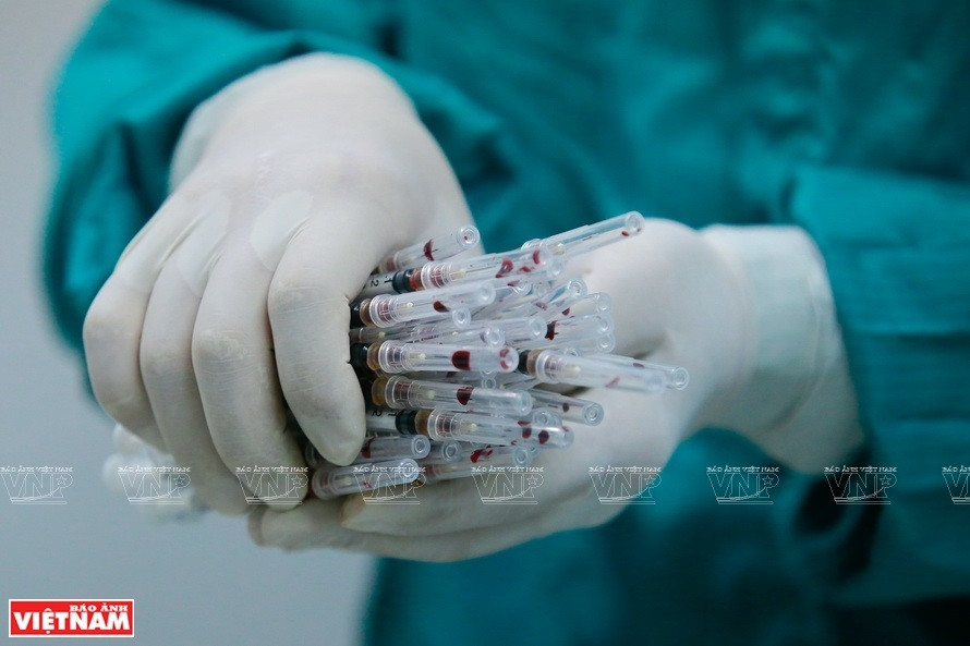 取样工作服务疫苗研制工作。图自《越南画报》