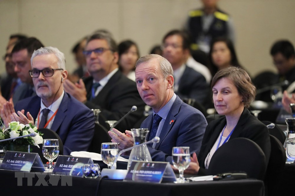 国内外58家通讯社和电视台记者报名参加报道有关本次研讨会的信息。越通社记者 林庆 摄