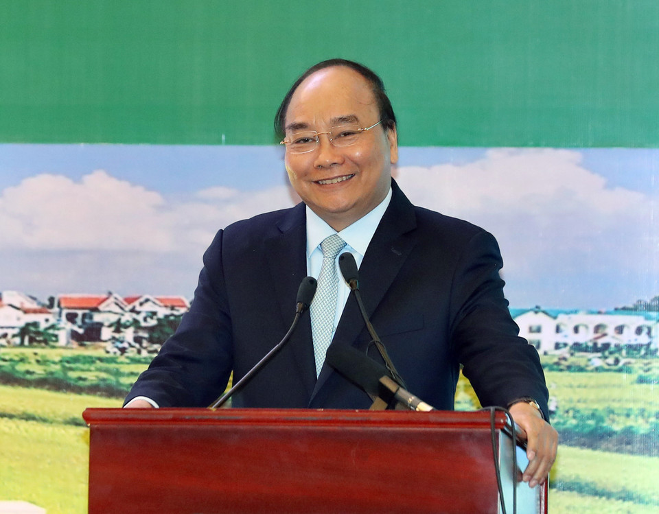 阮春福在会上发表总结性讲话。越通社记者 统一 摄