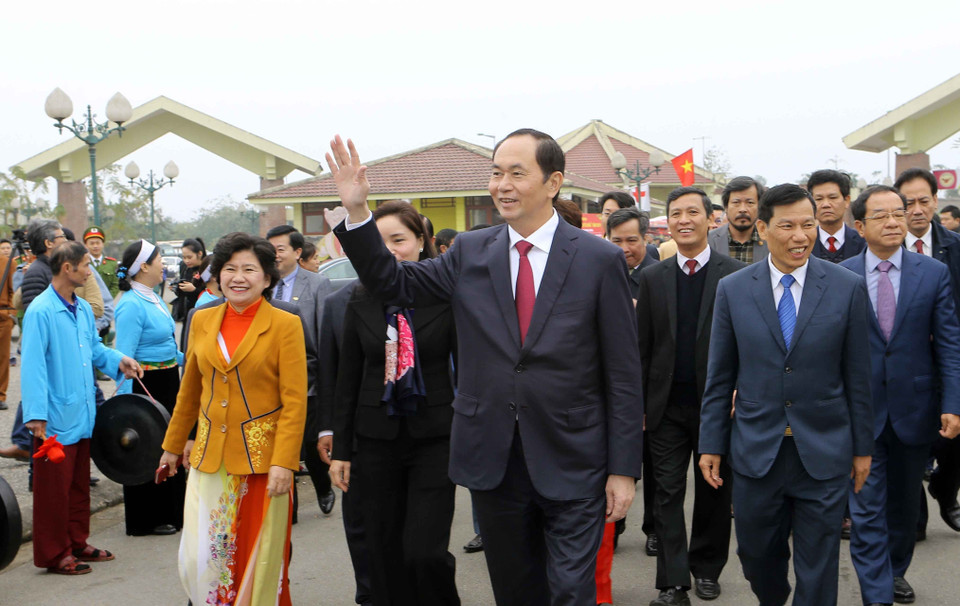 国家主席陈大光代表党、国家领导人出席2018戊戌年春节“祖国各地春色节”。越通社记者 尹晋 摄