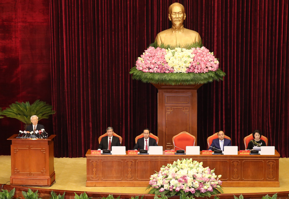 越共第十二届中央委员会第三次全体会议于7月4日上午在首都河内开幕。（图片来源：越通社） 