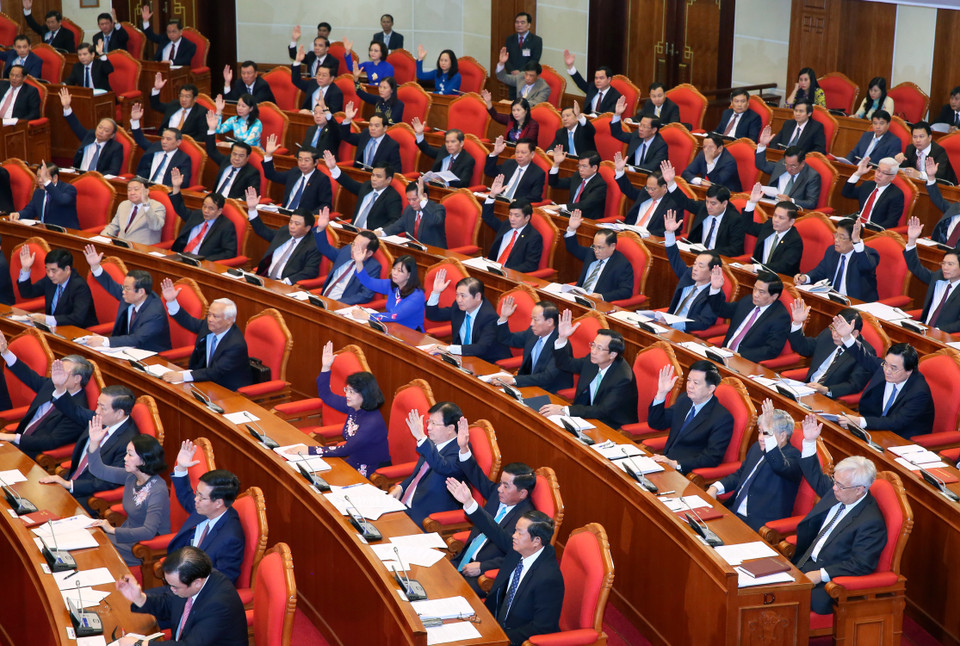 越共第十二届中央委员会第三次全体会议于7月4日上午在首都河内开幕。（图片来源：越通社） 