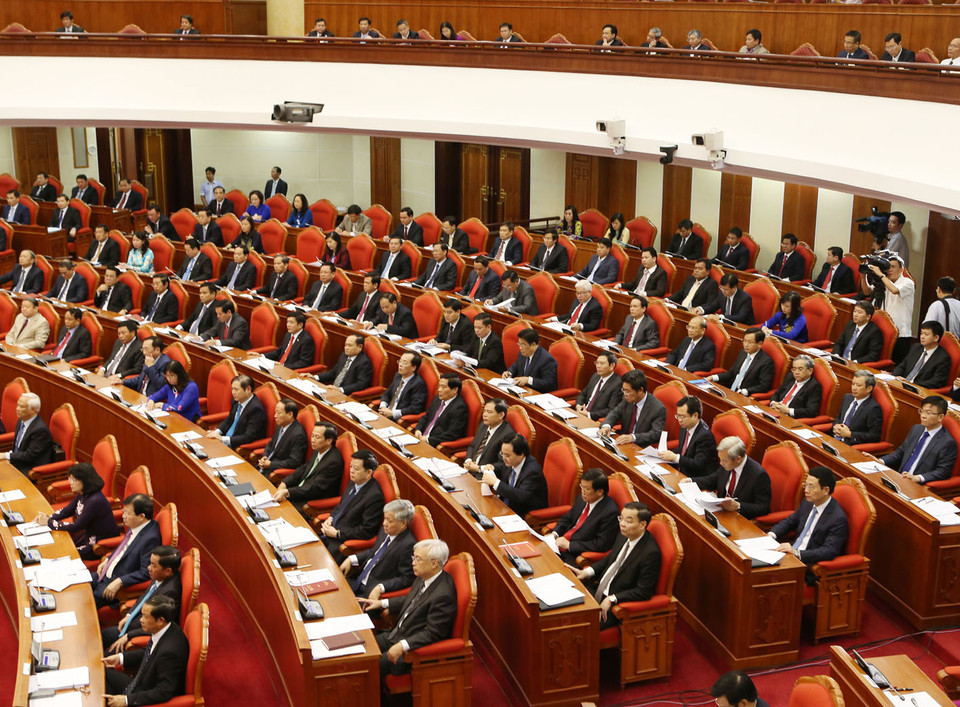 越共第十二届中央委员会第三次全体会议于7月4日上午在首都河内开幕。（图片来源：越通社） 