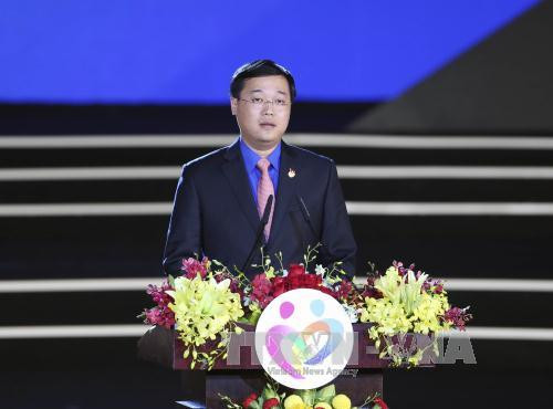 越南胡志明共青团中央书记处第一书记黎国风在闭幕式上发表（图片来源：越通社）