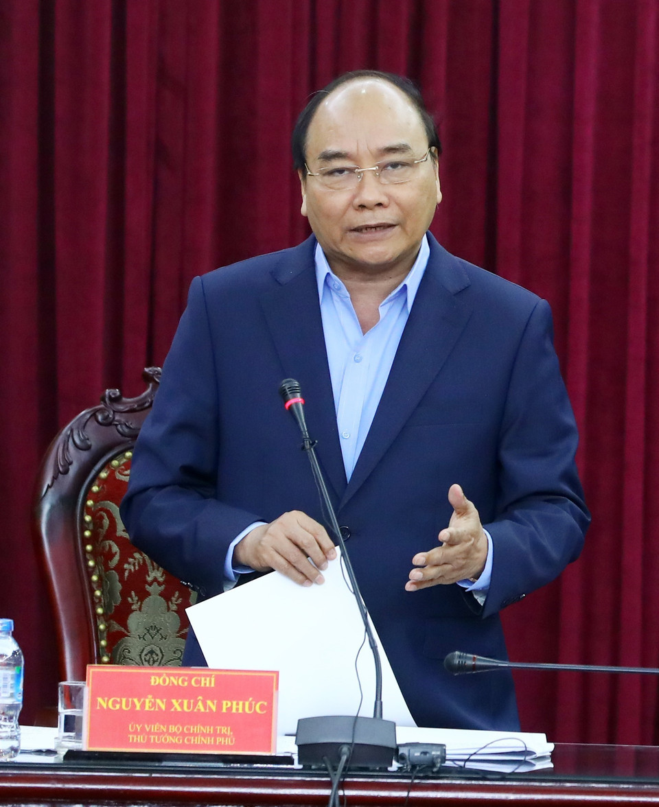 阮春福在会上发言。（图片来源：越通社）