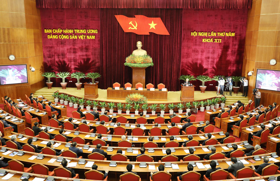 越共第十二届中央委员会第五次全体会议落幕。（图片来源：越通社）
