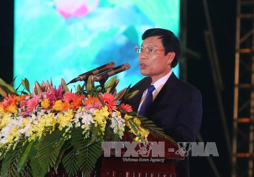 文化体育与旅游部部长阮玉善在仪式上发表讲话。（图片来源：越通社）