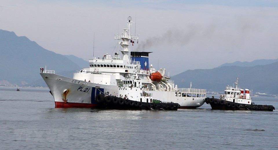 日本海上警卫队小岛级训练舰访问岘港市。 越通社记者 陈黎林 摄