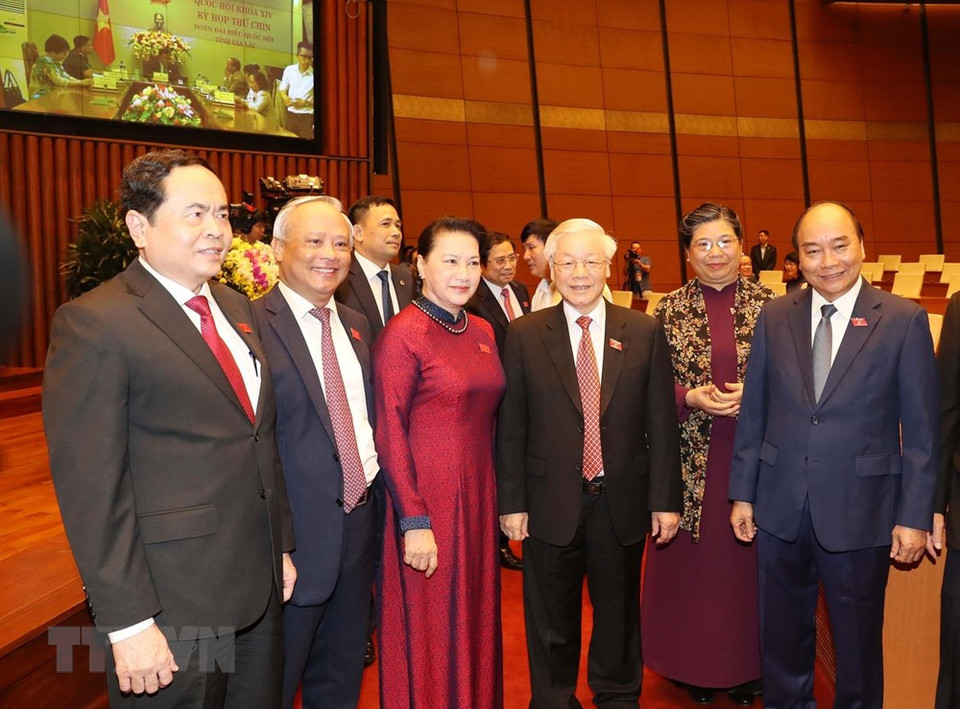 越共中央总书记、国家主席阮富仲和与会代表出席开幕式。越通社记者 仲德 摄
