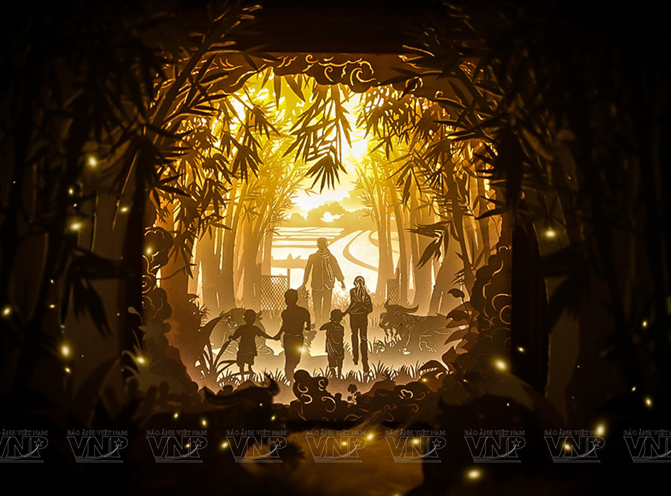 阮维维的纸灯产品。图自越南画报